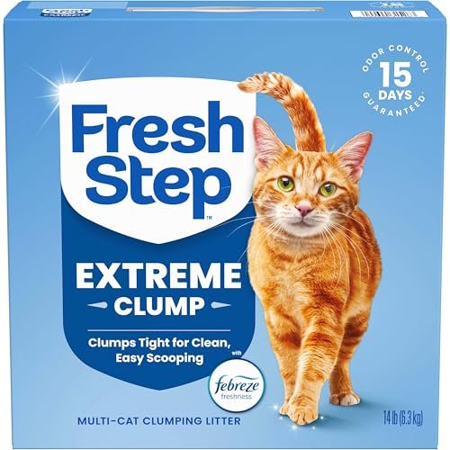Fresh Step Extreme Multi Cat Clumping Litter with Febreze Freshness, Low Dust, Odor Control with Ammonia Block Tech, Compatib