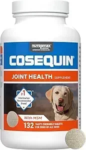 Best joint health supplement for dogs - Joint health supplement for dogs in a vibrant packaging on a wooden surface - Gold...
