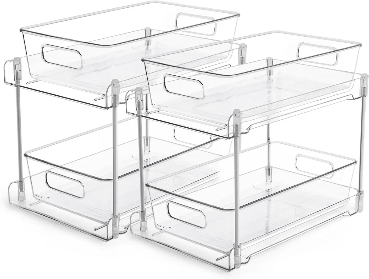 Best under-sink-organizer - Stylish under-sink organizers neatly arranged for a clutter-free kitchen - Golden Home Finds
